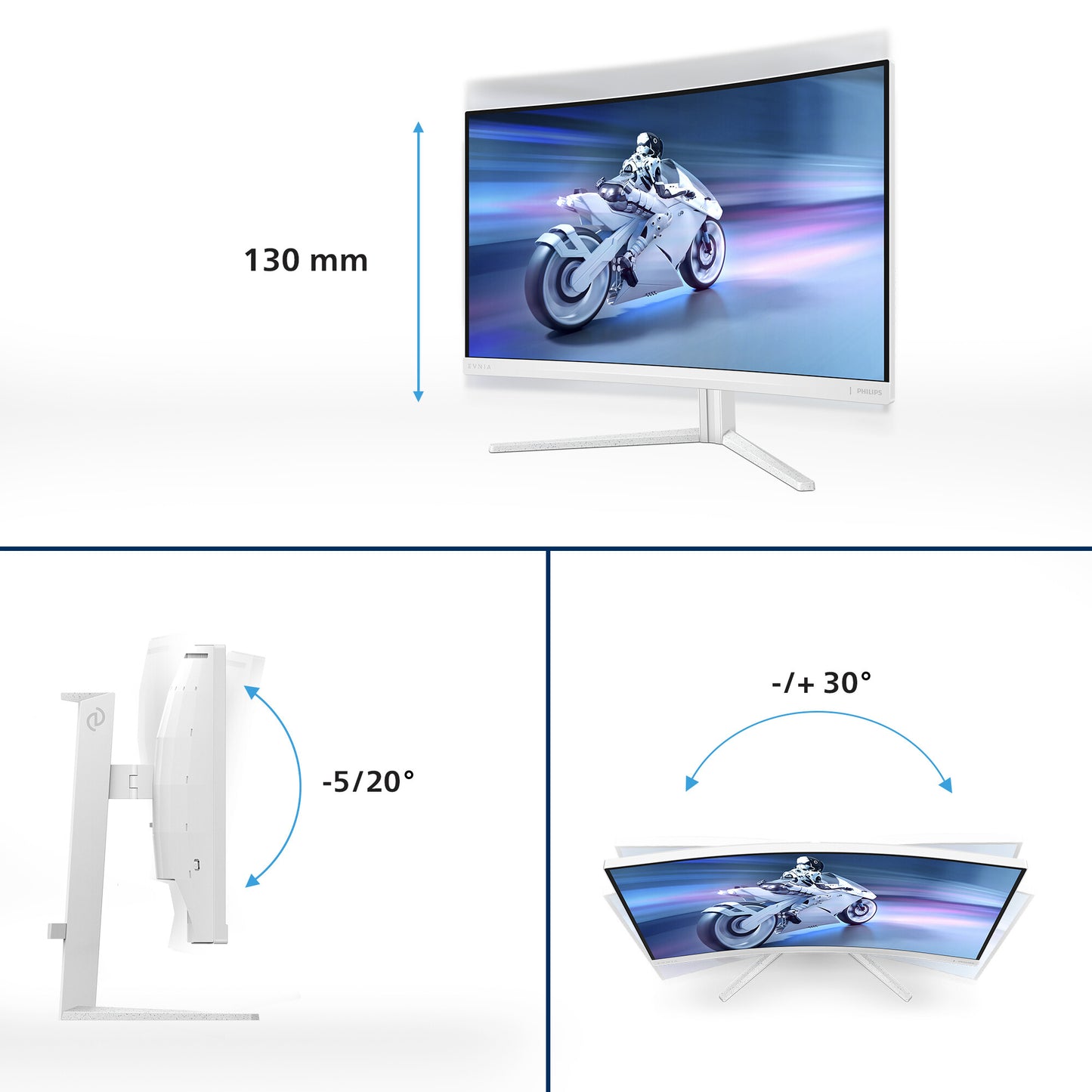 Philips Evnia 5000 32M2C5501/00 platta pc-skärmar 80 cm (31.5") 2560 x 1440 pixlar Quad HD LCD Vit