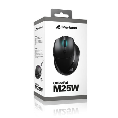 Sharkoon OfficePal M25W datormöss Spela högerhand RF Wireless + USB Type-C Optisk 4000 DPI