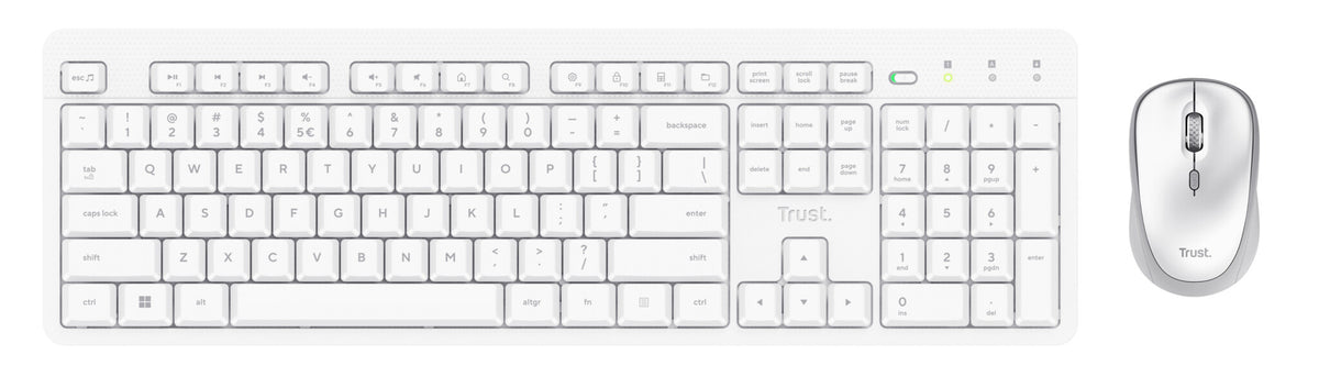 Trust Ody II tangentbord Mus inkluderad Hem / Kontor RF Trådlös QWERTY Engelska (USA) Vit