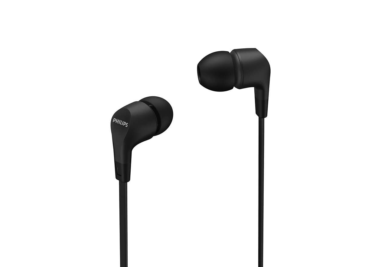 Philips TAE1105BK/00 hörlur och headset Kabel I öra Samtal/musik Svart