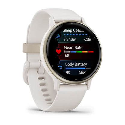 Garmin Vivoactive 5 3,05 cm (1.2") AMOLED 42 mm Digital 390 x 390 pixlar Pekskärm Vit Wi-Fi GPS