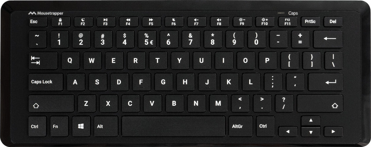 Mousetrapper Type Mini Wireless - Nordic tangentbord Universal USB + RF Wireless + Bluetooth QWERTY Svart