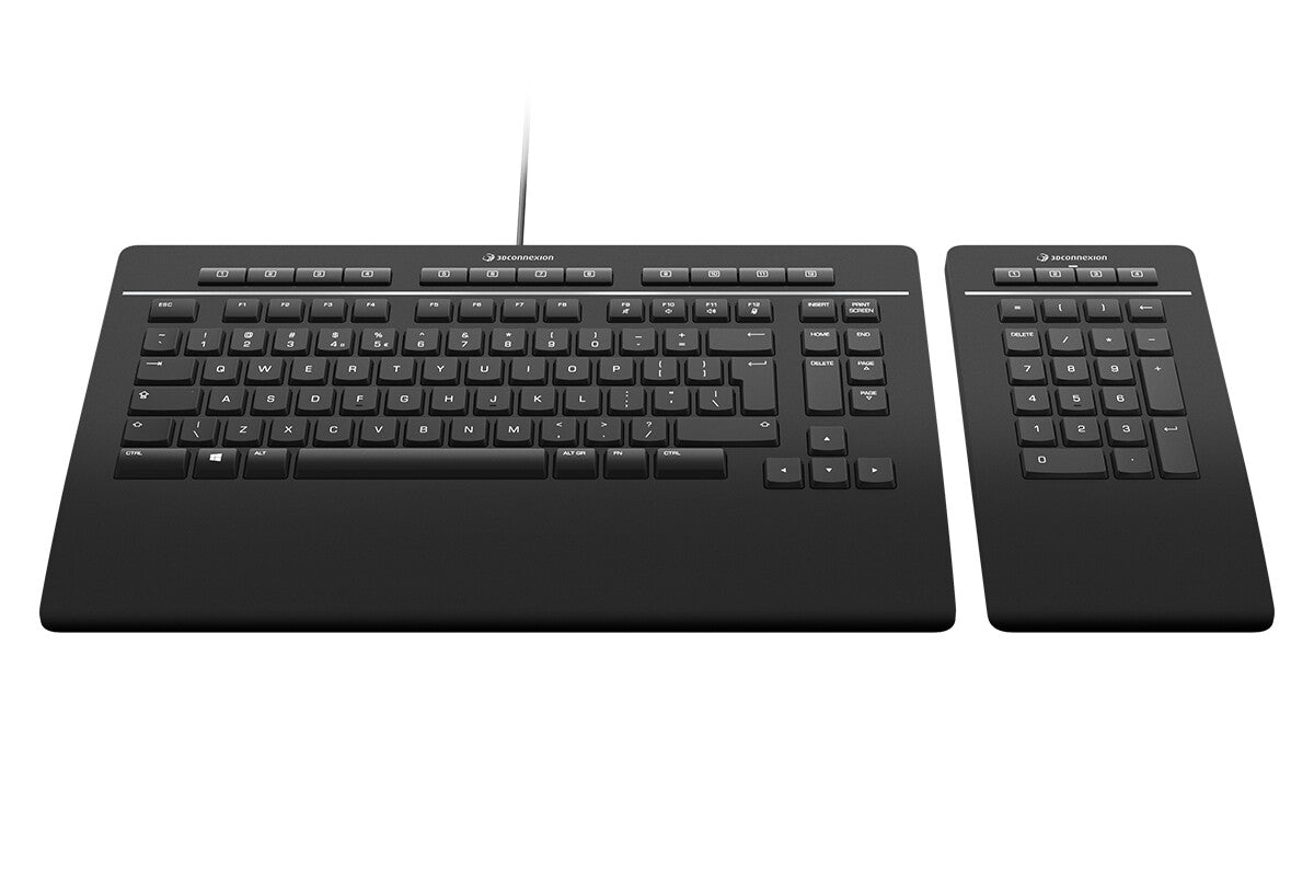 3Dconnexion Keyboard Pro with Numpad tangentbord Kontor USB + RF Wireless + Bluetooth QWERTZ tyska Svart
