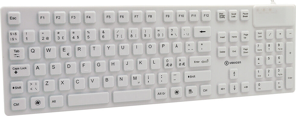 Voxicon DK-S60W-W tangentbord Industriell USB QWERTY Nordic Vit