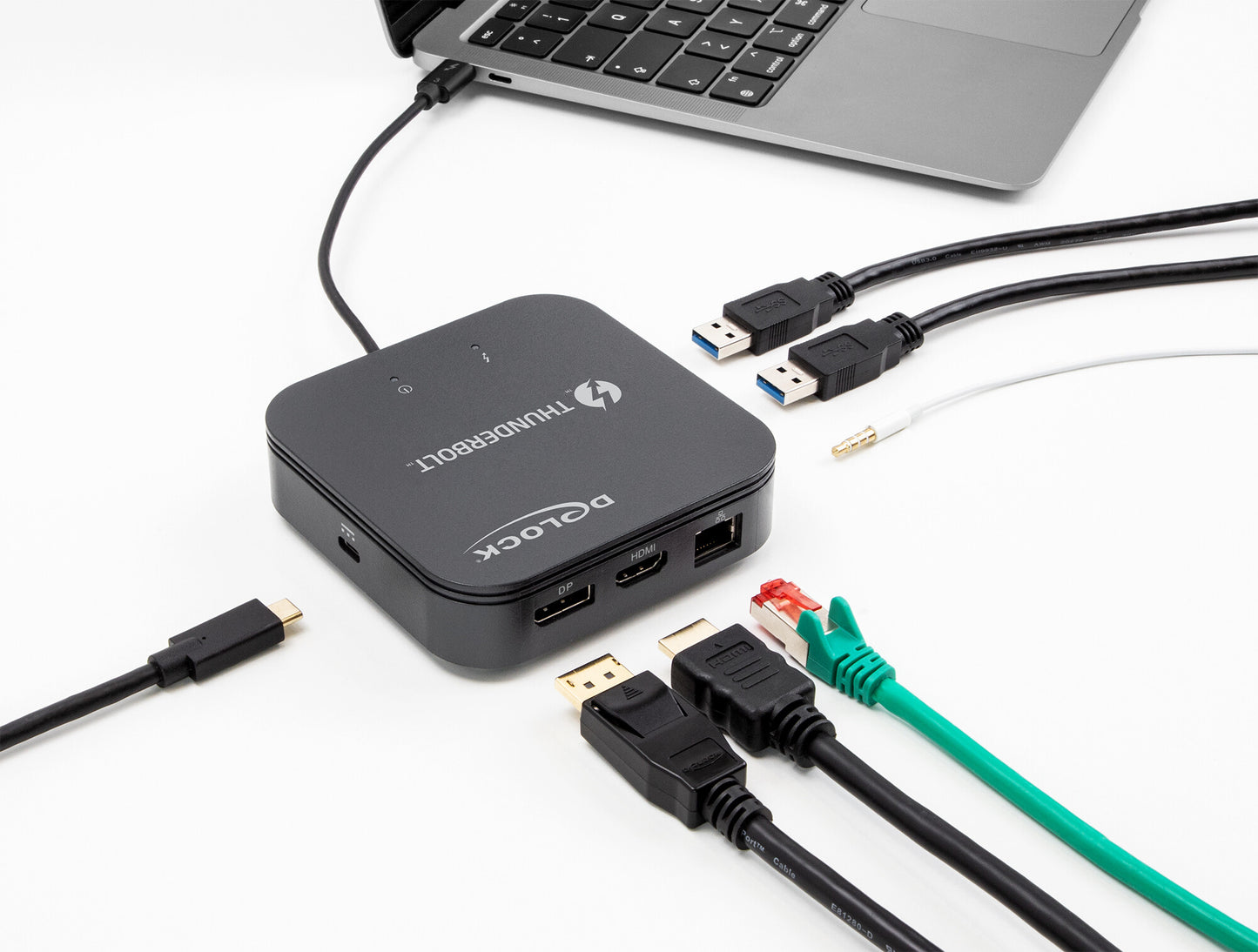 DeLOCK 87789 dockningsstationer för bärbara datorer Kabel Thunderbolt 3 Svart