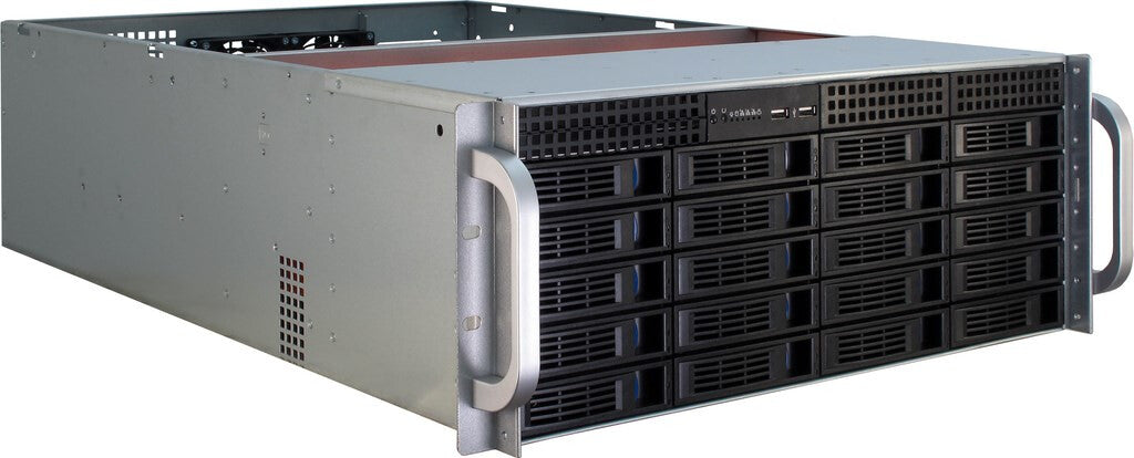 Inter-Tech IPC 4U-4420 Ställning Blå, Rostfritt stål