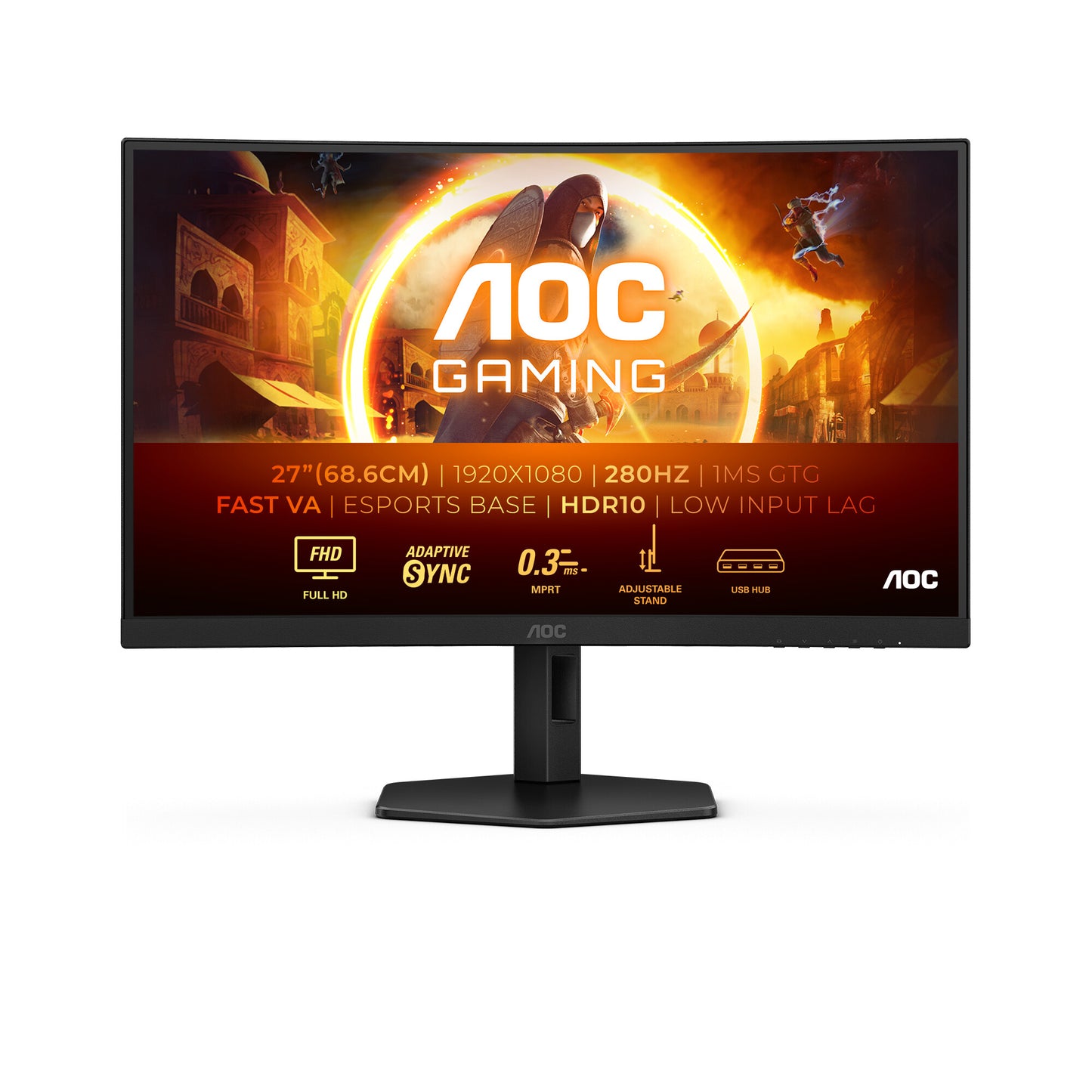 AOC G4 C27G4ZXU platta pc-skärmar 68,6 cm (27") 1920 x 1080 pixlar Full HD LED Svart