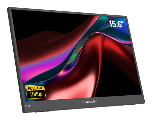 Verbatim Portable 15.6" FHD Monitor LIGHT Bärbara monitor Svart 39,6 cm (15.6") LCD 1920 x 1080 pixlar