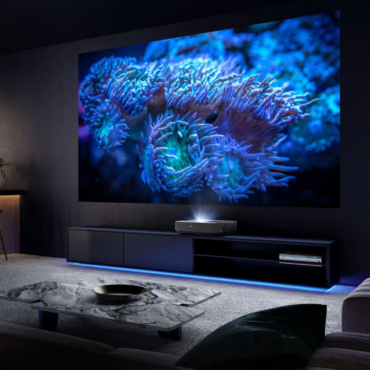 Hisense PL1SE storbilds-tv Ultra short throw-projektor 2100 ANSI-lumen UHD 4K (3840x2160) Svart, Mörkgrå