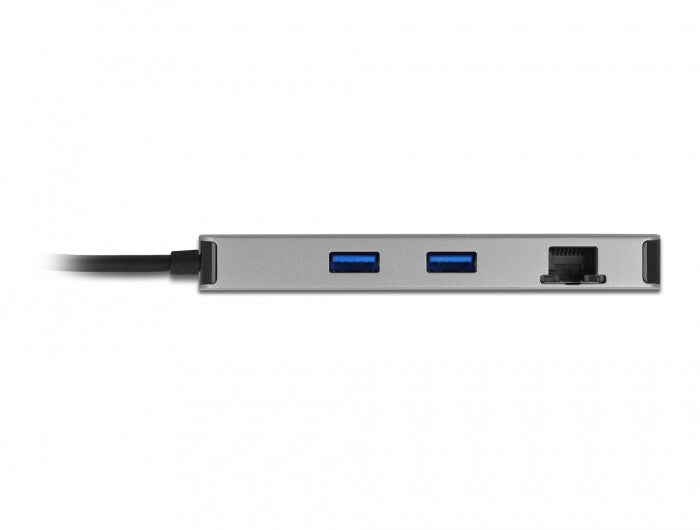 DeLOCK 87004 dockningsstationer för bärbara datorer Kabel USB 3.2 Gen 1 (3.1 Gen 1) Type-C Grå