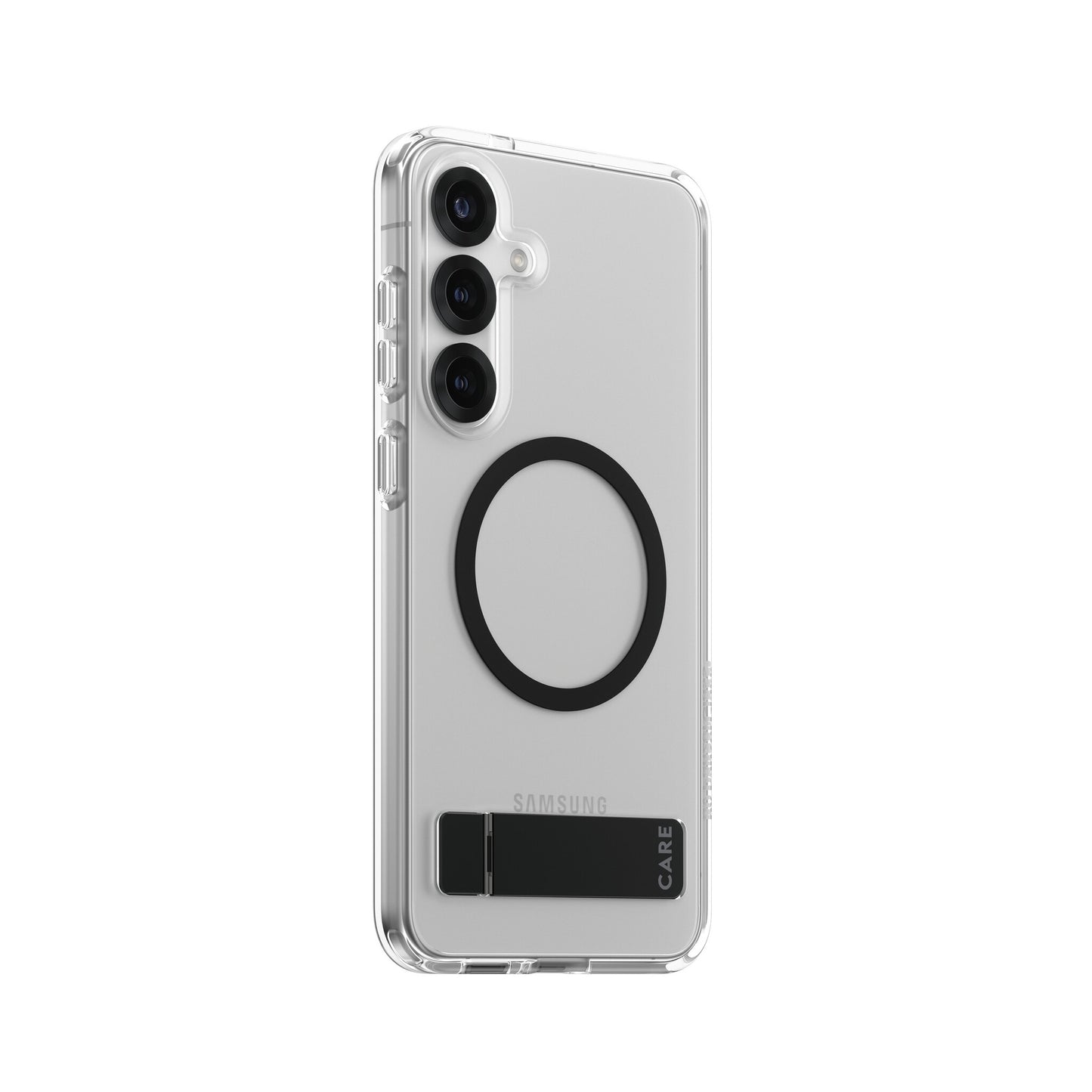 PanzerGlass CARE by ® Feature Case Transparent w. Black Kickstand & Qi Compatible Samsung Galaxy S25+ mobiltelefonfodral Omslag