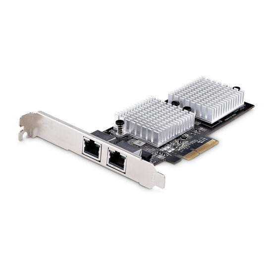 StarTech.com 10 GbE PCIe-kortadapter för nätverk med 2 portar, nätverkskort för datorer/servrar, PCIe Ethernet-kort med sex hastigheter och stöd för jumboram, NIC/LAN-gränssnittskort, 10GBASE-T och NBASE-T