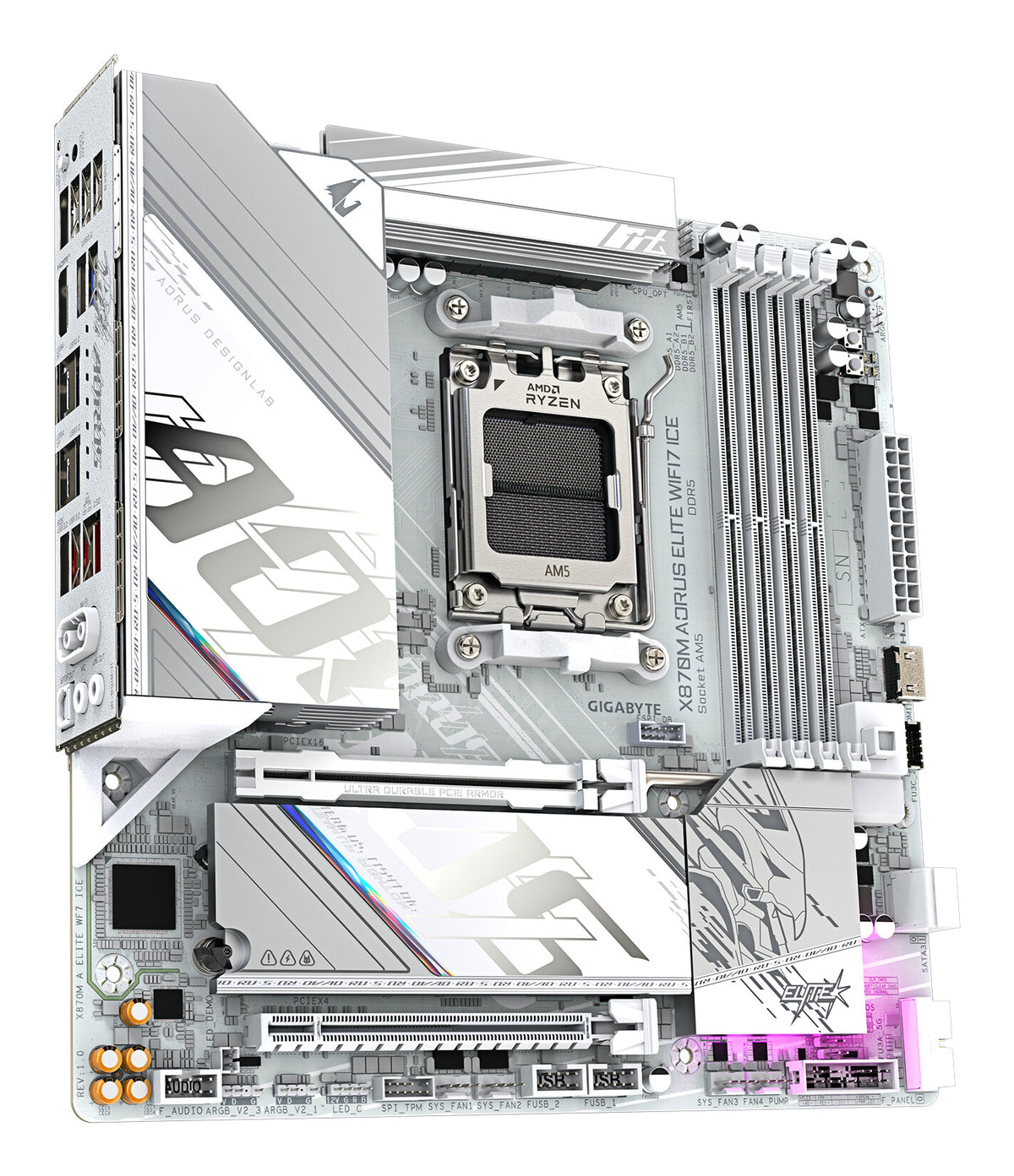 GIGABYTE X870M AORUS ELITE WIFI7 ICE AMD X870 AM5-sockel micro ATX