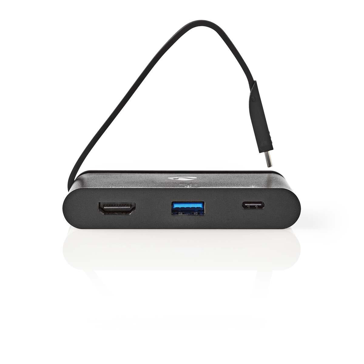 Nedis TCARF240BK dockningsstationer för bärbara datorer USB 3.2 Gen 1 (3.1 Gen 1) Type-C Svart