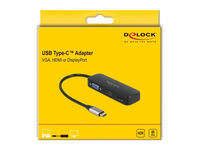 DeLOCK 64156 dockningsstationer för bärbara datorer Kabel Thunderbolt 3 Svart