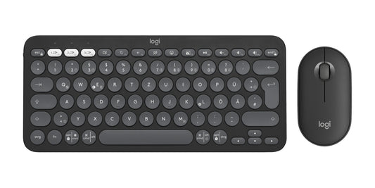 Logitech 920-012203 tangentbord Mus inkluderad Universal Trådlös RF + Bluetooth QWERTZ tyska grafit