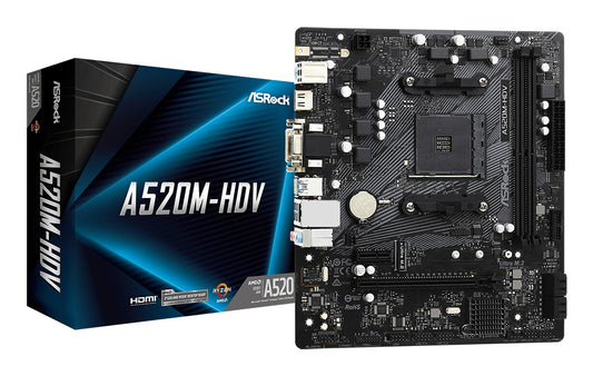 Asrock A520M-HDV Uttag AM4 micro ATX