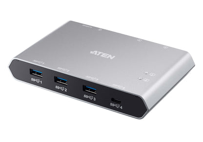 ATEN 2-portars USB-C Gen2 delningsswitch med strömgenomströmning