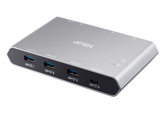 ATEN 2-portars USB-C Gen2 delningsswitch med strömgenomströmning