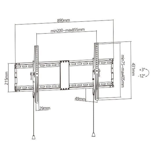 Gembird WM-90T-01 tv-fäste 2,29 m (90") Svart