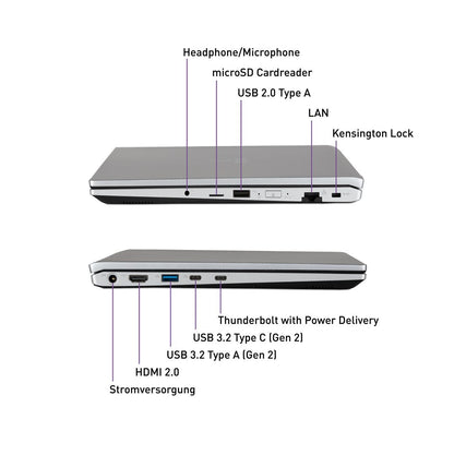 TERRA MOBILE 1220800 bärbara datorer Intel® Core™ i7 i7-1355U Bärbar dator 39,6 cm (15.6") Full HD 16 GB DDR5-SDRAM 512 GB SSD Wi-Fi 6 (802.11ax) Windows 11 Pro Silver