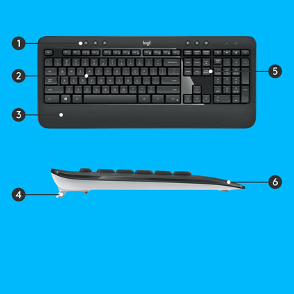 Logitech 920-008685 tangentbord Mus inkluderad Universal RF Trådlös QWERTY Amerikanskt internationellt Svart, Vit