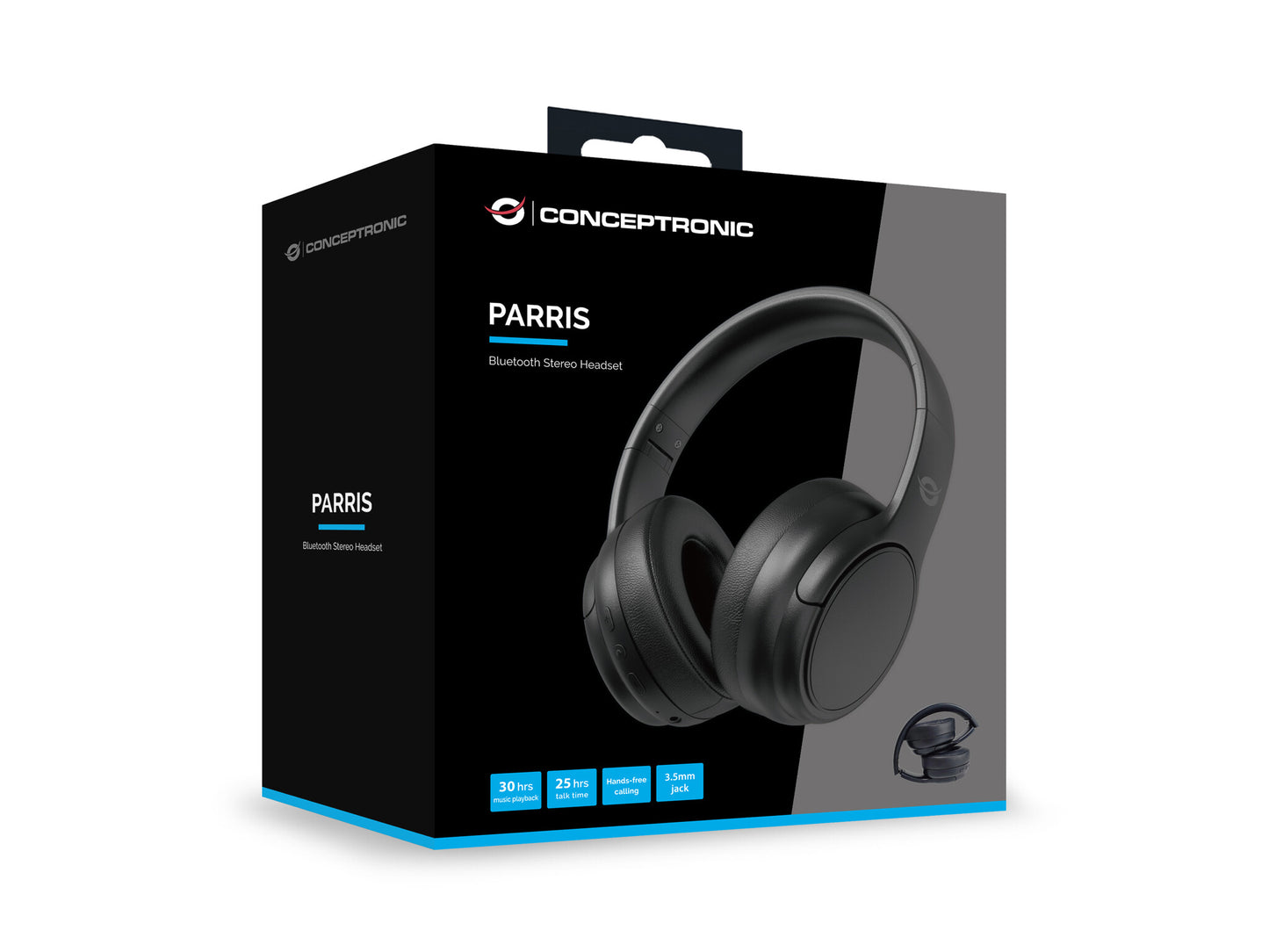 Conceptronic PARRIS03B hörlur och headset Kabel & Trådlös Huvudband Samtal/musik Bluetooth Svart