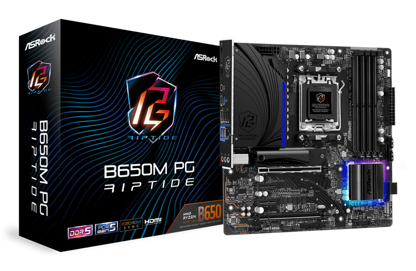 Asrock B650M PG Riptide AMD B650 AM5-sockel micro ATX