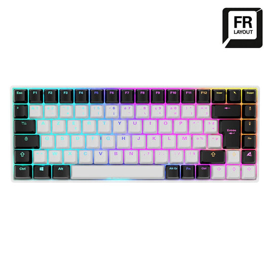 Sharkoon SKILLER SGK50 S3 tangentbord Spela USB AZERTY Fransk Vit