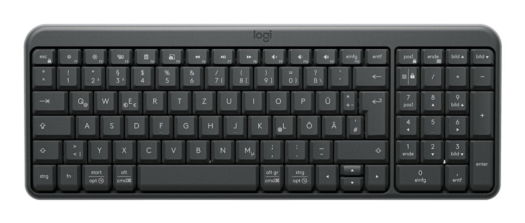 Logitech K250 Compact Bluetooth tangentbord Universal Trådlös RF + Bluetooth QWERTZ tyska grafit
