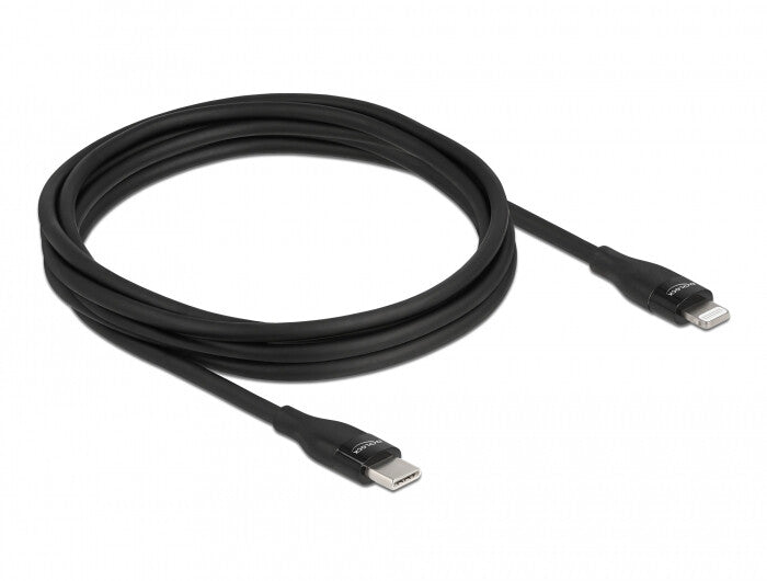 DeLOCK 86638 mobiltelefonkablar Svart 2 m USB C Lightning