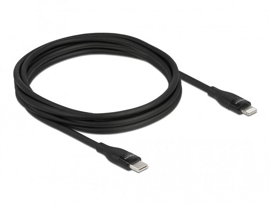 DeLOCK 86638 mobiltelefonkablar Svart 2 m USB C Lightning