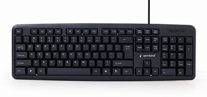 Gembird KB-U-103-RU tangentbord Kontor USB QWERTY Engelsk, Rysk Svart