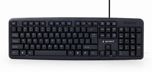 Gembird KB-U-103-RU tangentbord Kontor USB QWERTY Engelsk, Rysk Svart