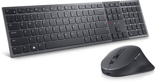 DELL KM900 tangentbord Mus inkluderad Kontor Trådlös RF + Bluetooth QWERTY Nordic grafit 2.4 GHz, Bluetooth 5.1, Pan-Nordic (QWERTY), 128-bit AES, 728 g, Mouse, 8000 DPI, 128.4 g