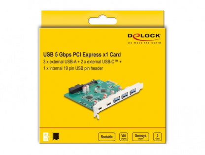 DeLOCK 90109 nätverkskort/adapters Intern SATA, USB 3.2 Gen 1 (3.1 Gen 1), USB Type-C
