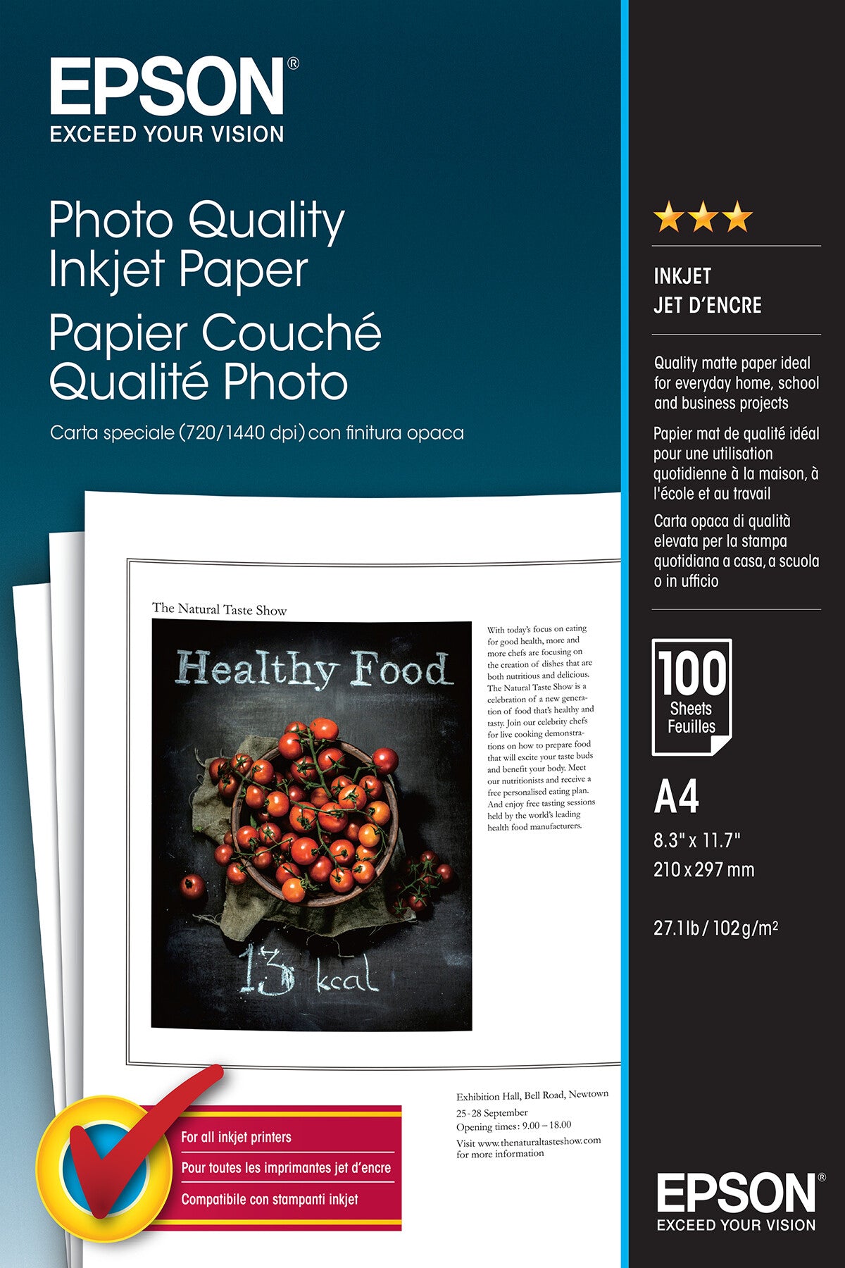 Epson Photo Quality Inkjet Paper - A4 - 100 ark