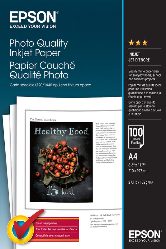 Epson Photo Quality Inkjet Paper - A4 - 100 ark