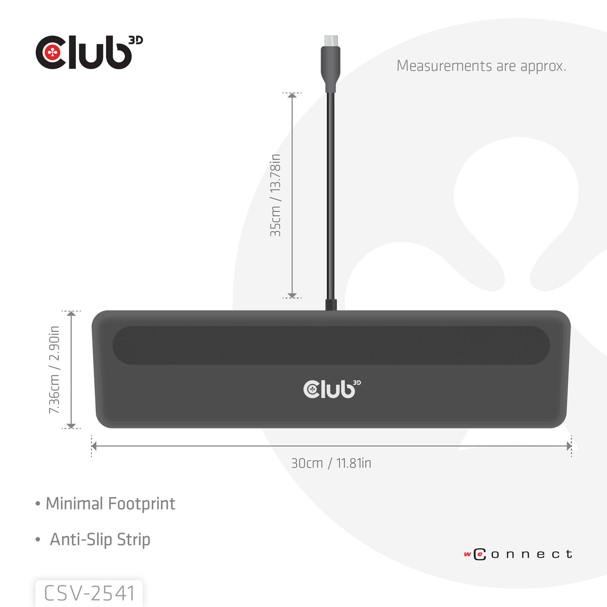 CLUB3D CSV-2541 dockningsstationer för bärbara datorer Dockning USB 3.2 Gen 1 (3.1 Gen 1) Type-C Svart