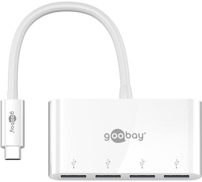 Goobay 66274 dockningsstationer för bärbara datorer Kabel USB 3.2 Gen 1 (3.1 Gen 1) Type-C Vit