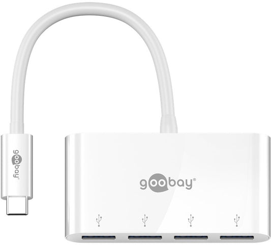 Goobay 66274 dockningsstationer för bärbara datorer Kabel USB 3.2 Gen 1 (3.1 Gen 1) Type-C Vit