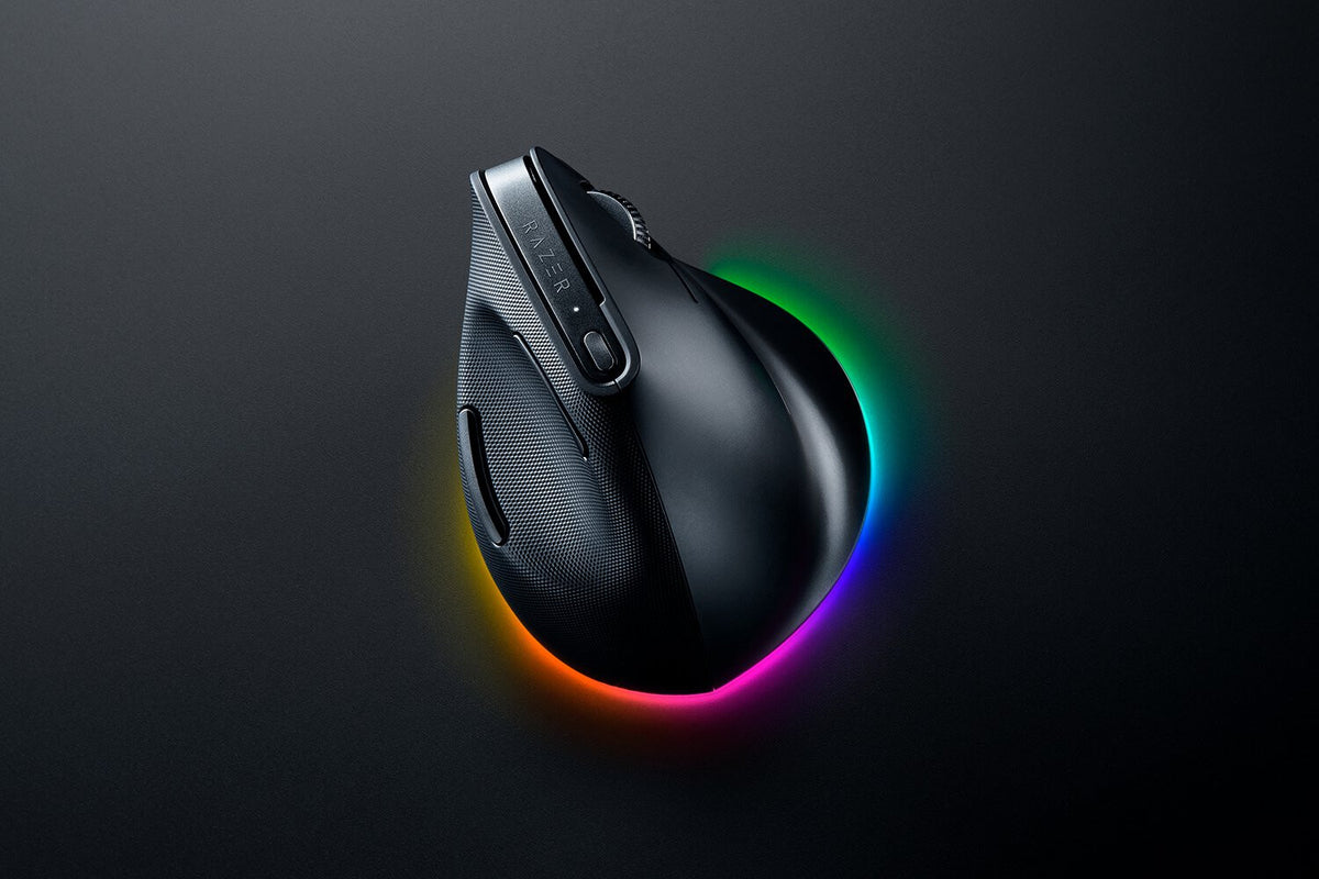 Razer Pro Click V2 Vertical datormöss Universal högerhand RF Wireless + Bluetooth + USB Type-C Optisk 30000 DPI