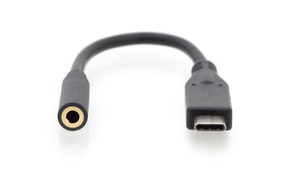 Digitus AK-300321-002-S mobiltelefonkablar Svart 0,2 m USB C 3,5mm