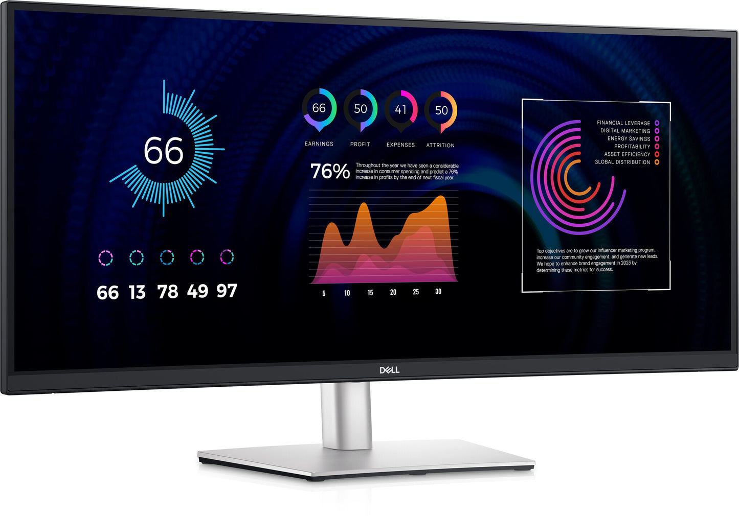 DELL P Series P3424WE platta pc-skärmar 86,7 cm (34.1") 3440 x 1440 pixlar 4K Ultra HD LCD Svart
