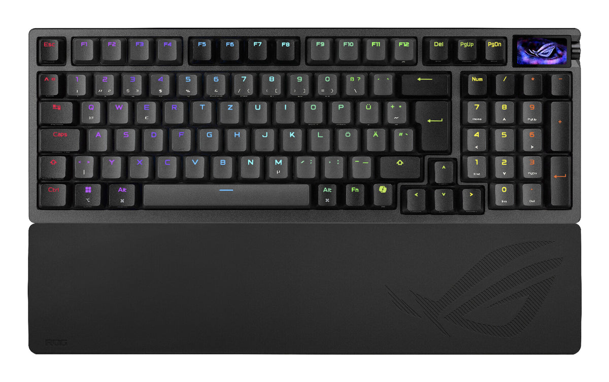 ASUS ROG Azoth 96 HE tangentbord Spela USB + RF Wireless + Bluetooth QWERTZ Svart
