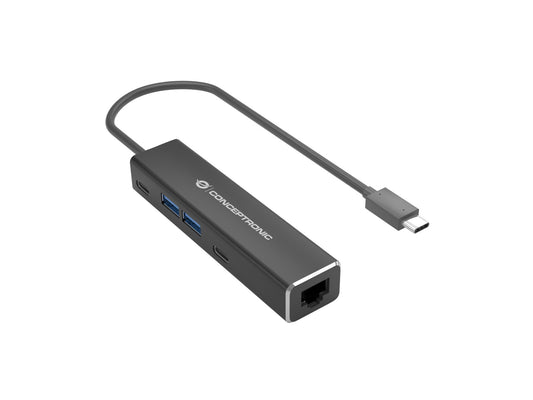 Conceptronic ABBY13B dockningsstationer för bärbara datorer Kabel USB 3.2 Gen 1 (3.1 Gen 1) Type-C Grå
