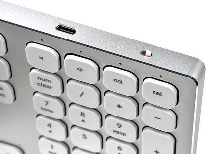 Voxicon DK-295B-WHT tangentbord Universal Bluetooth QWERTY Nordic Vit, Silver