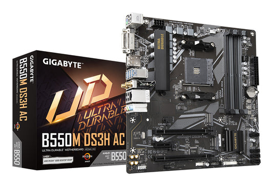 GIGABYTE B550M DS3H AC moderkort AMD B550 Uttag AM4 micro ATX
