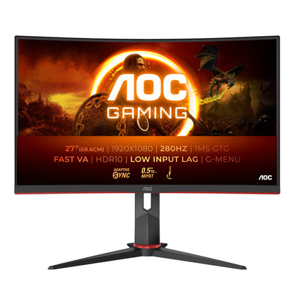AOC G2 C27G2Z3/BK platta pc-skärmar 68,6 cm (27") 1920 x 1080 pixlar Full HD LED Svart, Röd