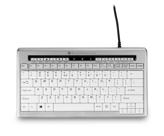 BakkerElkhuizen S-board 840 tangentbord Kontor USB QWERTY Engelska (USA) Ljusgrå, Vit
